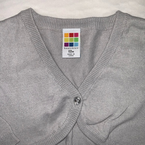 Girl’s Gray Cardigan Size 12 months - Picture 2 of 3